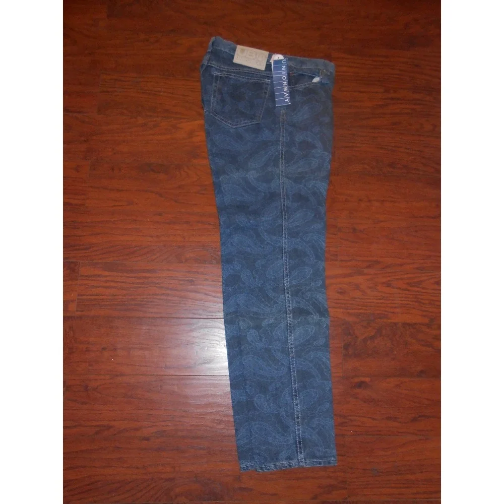 Womens 80s Vintage Union Bay Paisley Blue Jeans Denim Pants 32 Medium Stone wash